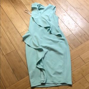 Calvin Klein ruffle Sheath dress mint green